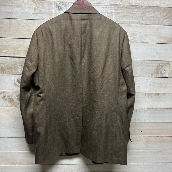 Turnbury est 1980 Wool Silk Blazer Mens 46L Brown Coat - Picture 8 of 14